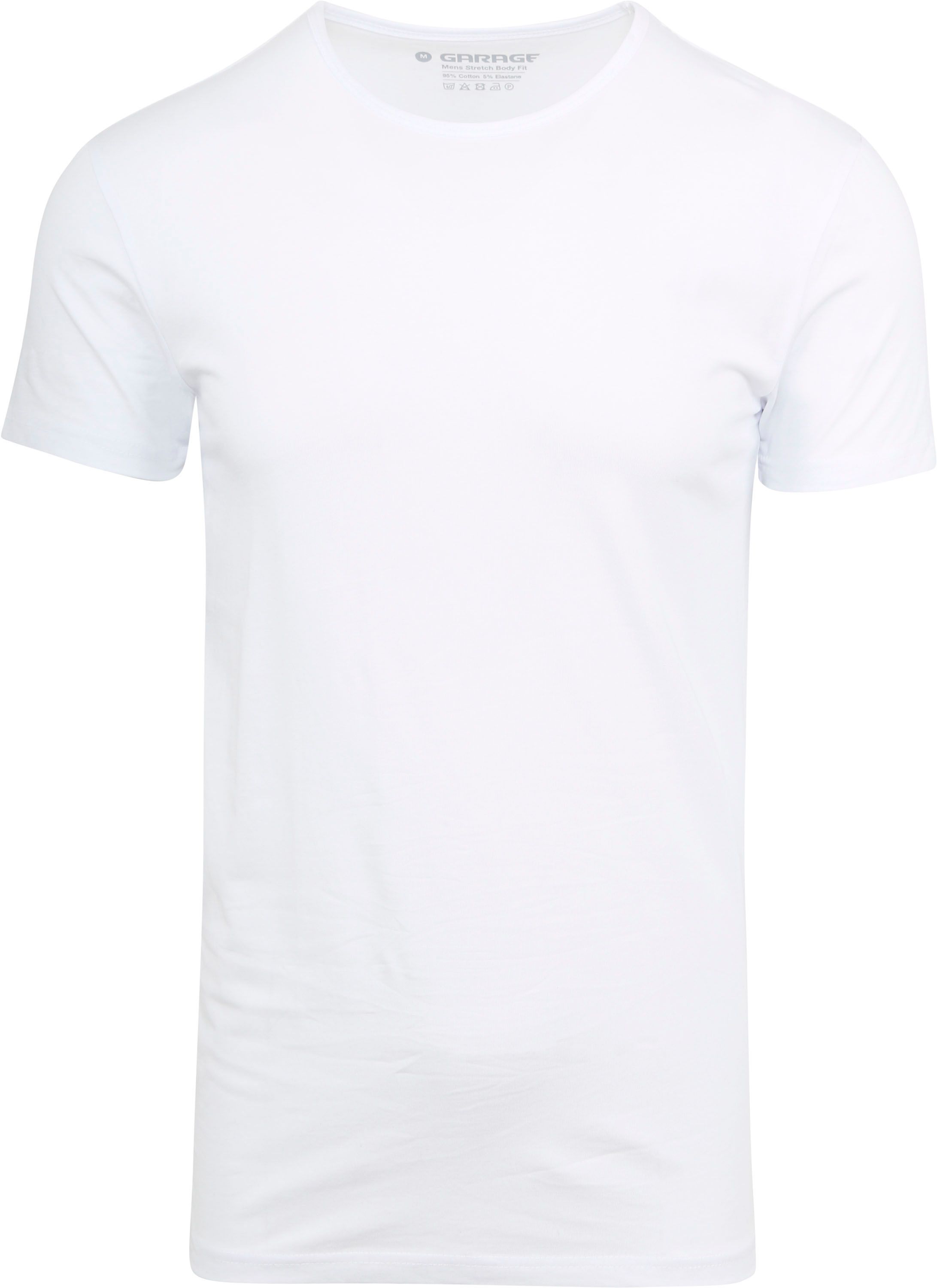 Stretch Basic biały T-Shirt z okrągłym dekoltem