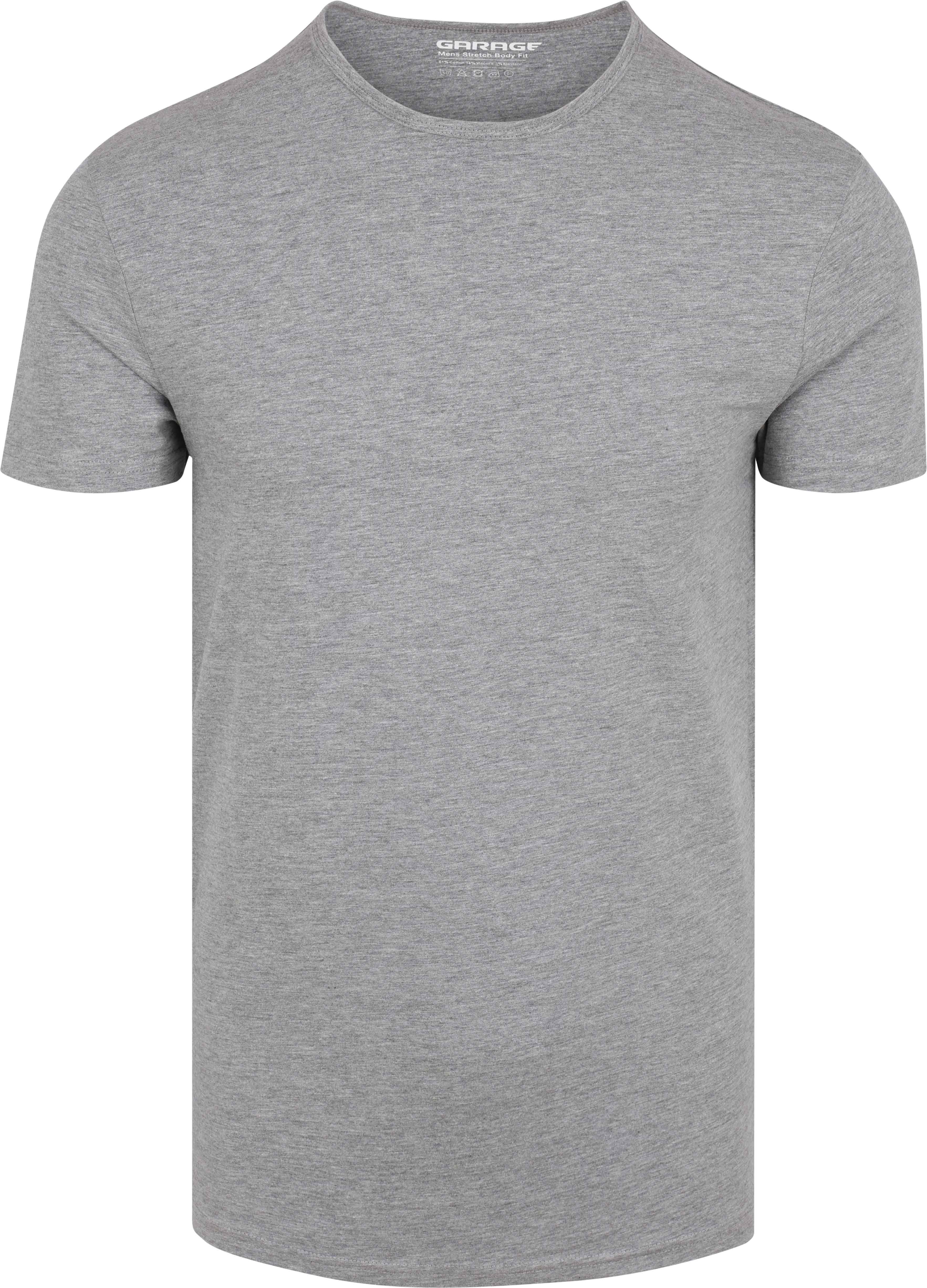 Stretch Basic Szary T-Shirt z okrągłym dekoltem