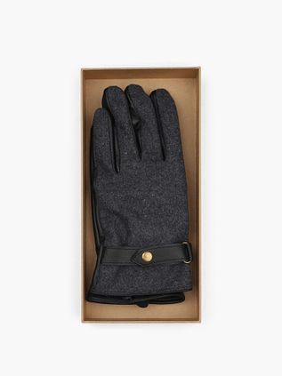 Suitable Gloves Wool Leather Anthracite Black