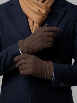 Suitable Suede Gloves Dark Brown