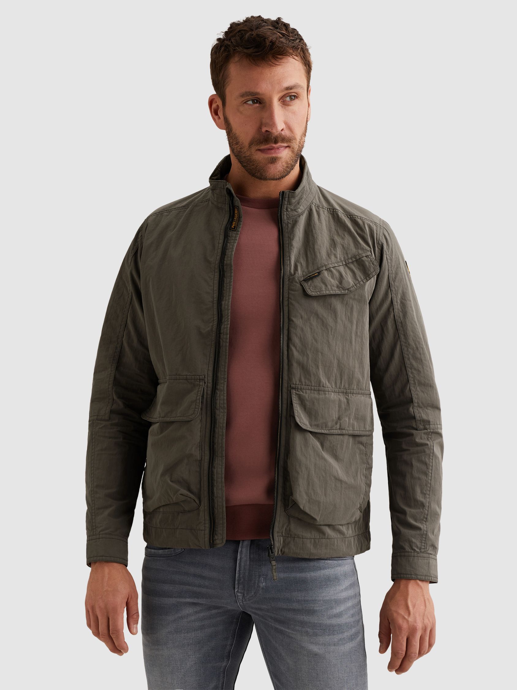PME Legend Jacket Utility Cargo Beluga Green Model / Voorkant