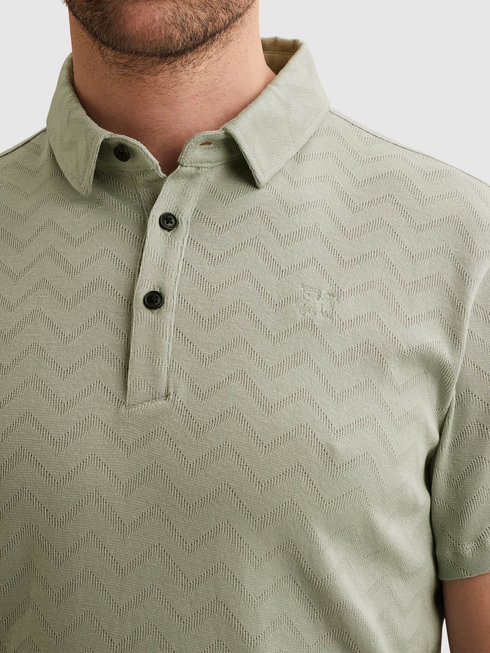 Vanguard Polo Shirt Jacquard Jersey Green Model / Detail