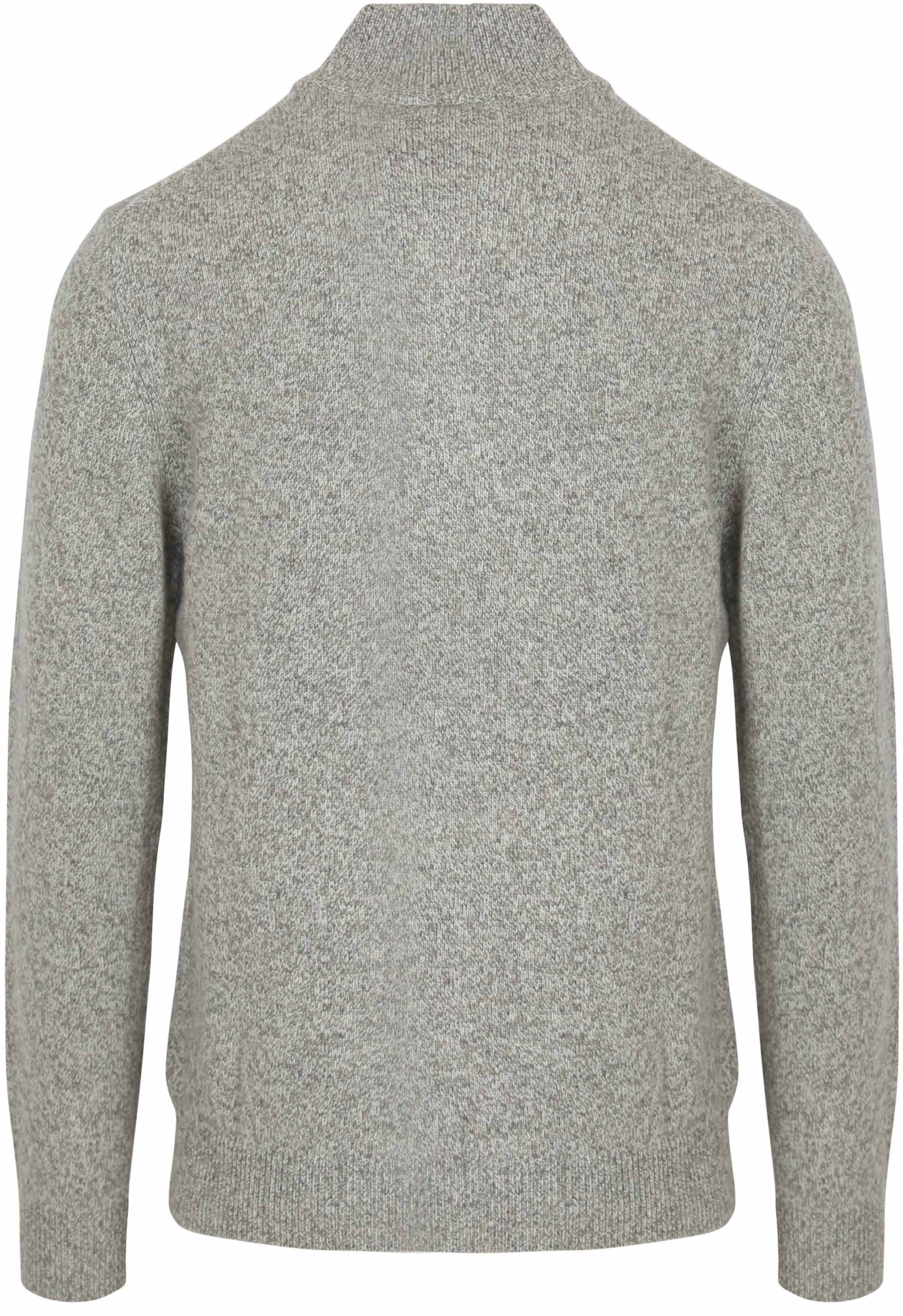 Profuomo Half Zip Pullover Lamswol Melange Grijs Product / Achterkant