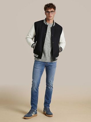 Steppin' Out Varsity Jacket Navy