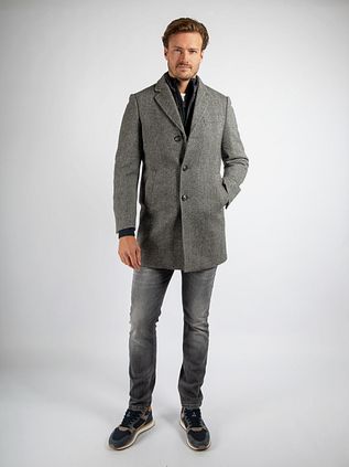 Suitable Coat Wool Pepita Pepper Grey
