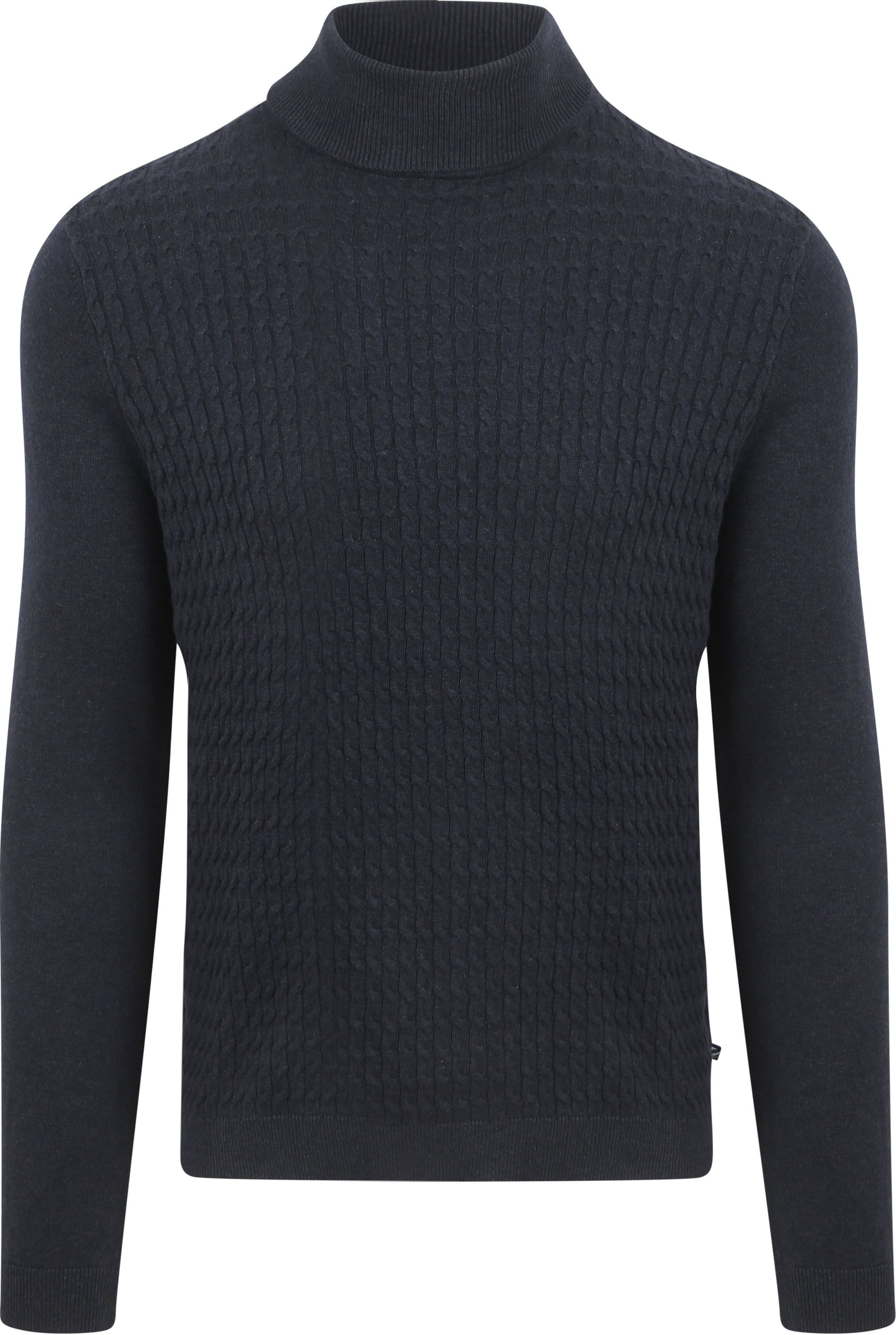 Jersey de cuello alto Suitable Cable en azul marino