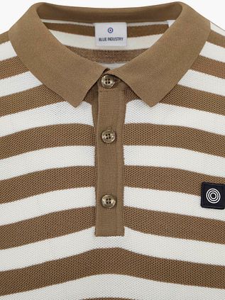 Blue Industry M10 Polo Shirt Stripes Brown
