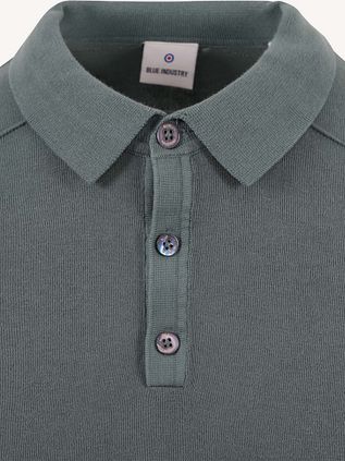 Blue Industry Knitted Polo Shirt Green
