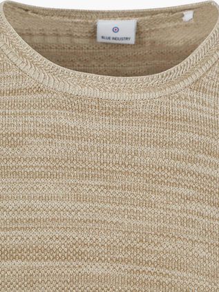 Blue Industry Pullover Strepen Beige