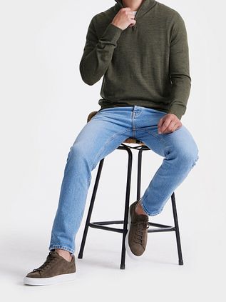 King Essentials "Michael" Half-Zip Genser Merino Army Grønn