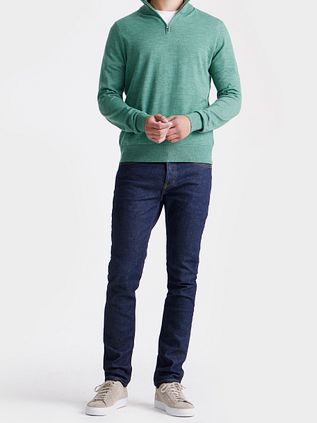 King Essentials "Michael" Half-Zip Genser Merino Grønn