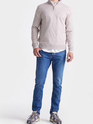 King Essentials "Michael" Half-Zip Genser Merino Greige