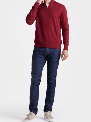 King Essentials "Michael" Half-Zip Genser Merino Rød