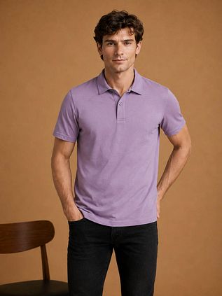 King Essentials The James Poloshirt Lila