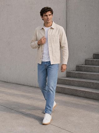 King Essentials The Benjamin Overshirt Ecru
