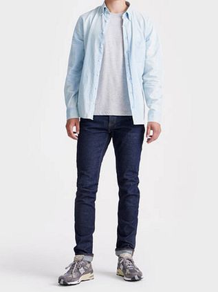 King Essentials The Tommy Denim Hemd Chambray Hellblau
