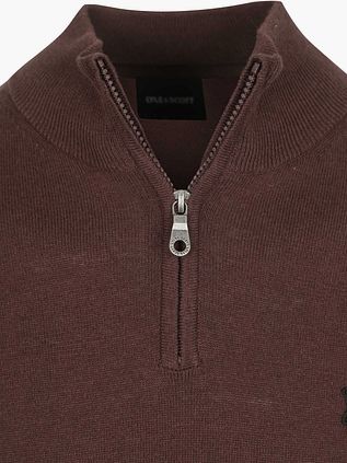 Lyle & Scott Half Zip Pull Merino Wolle Espresso
