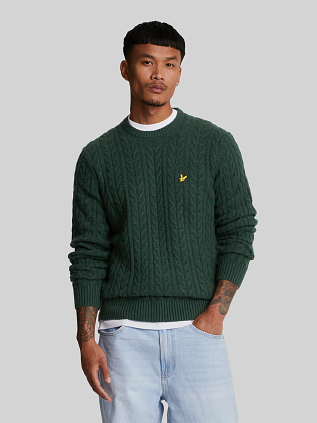 Lyle & Scott Cable Pullover Donkergroen