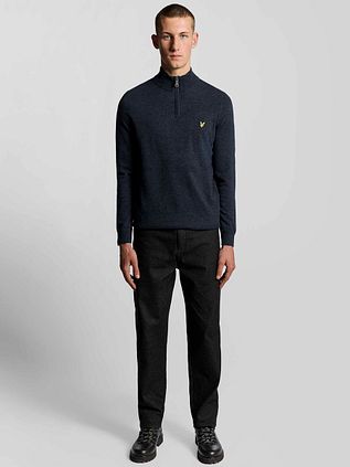 Lyle & Scott Half Zip Pullover Lambswool Navy