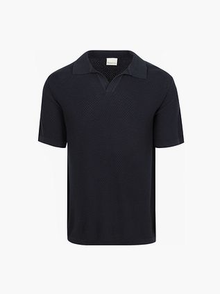 KnowledgeCotton Apparel Polo Knitted Navy