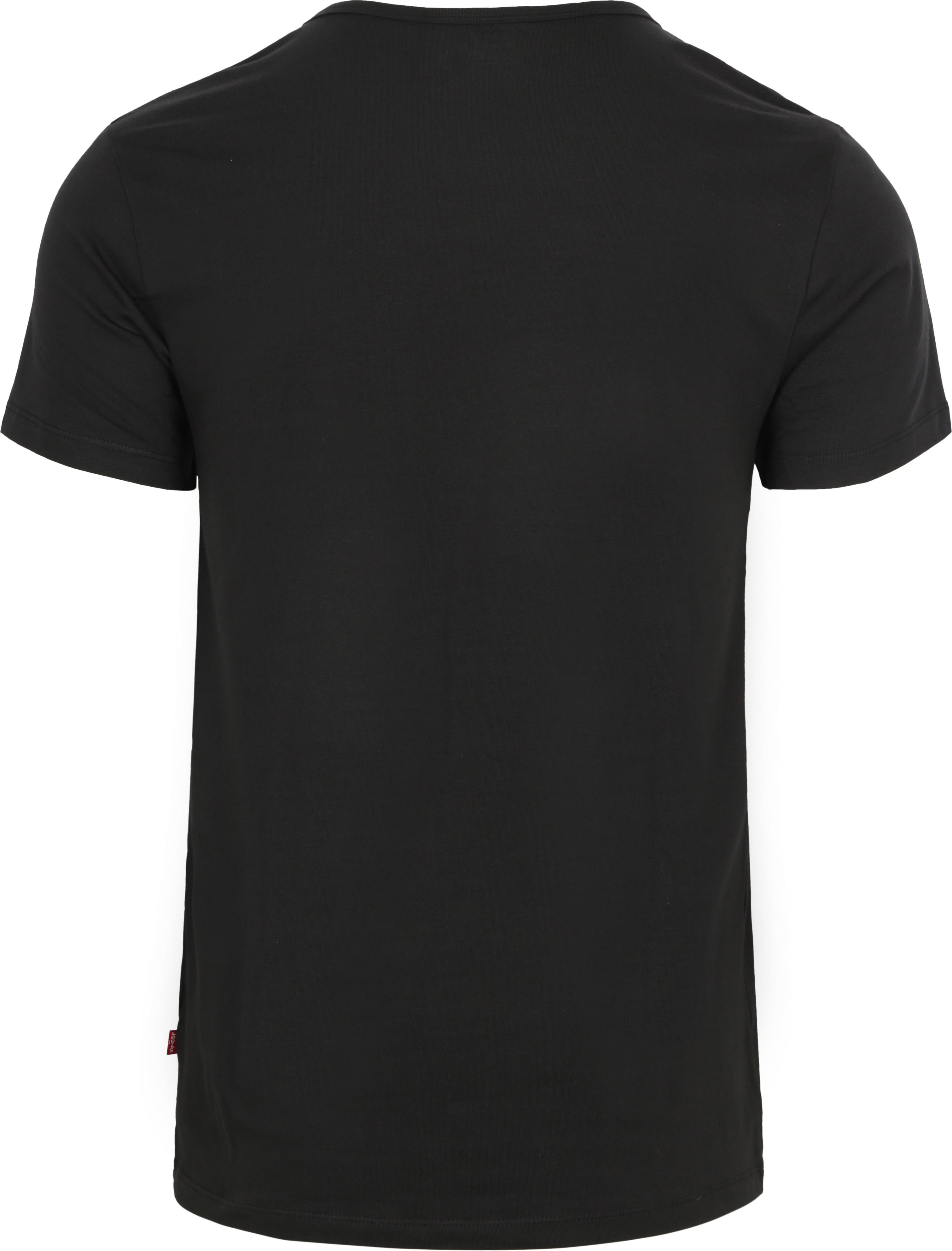Levi's T-shirt V-Neck Zwart 2Pack Product / Achterkant
