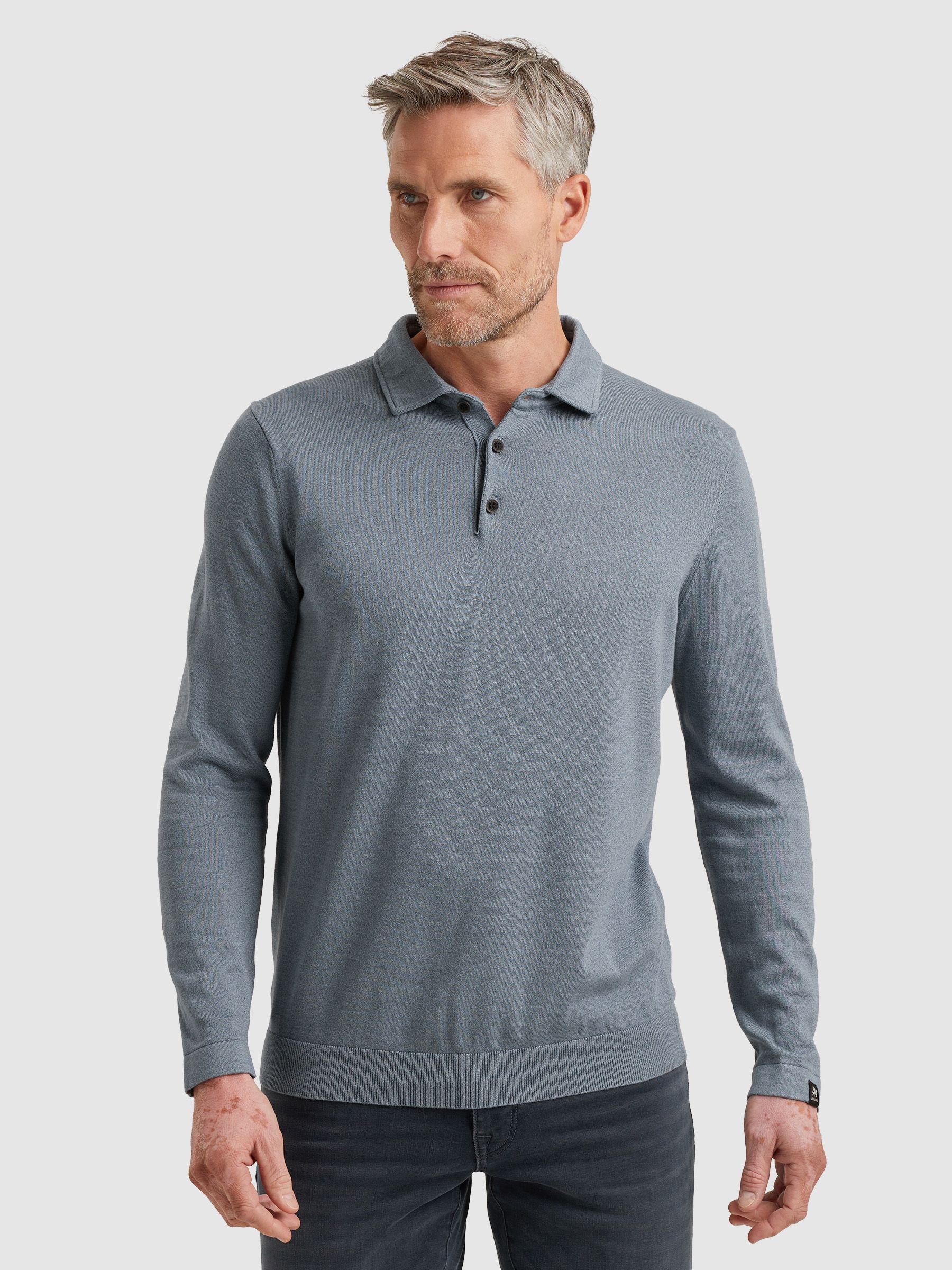 Vanguard Longsleeve Polo Shirt Blue Model / Voorkant
