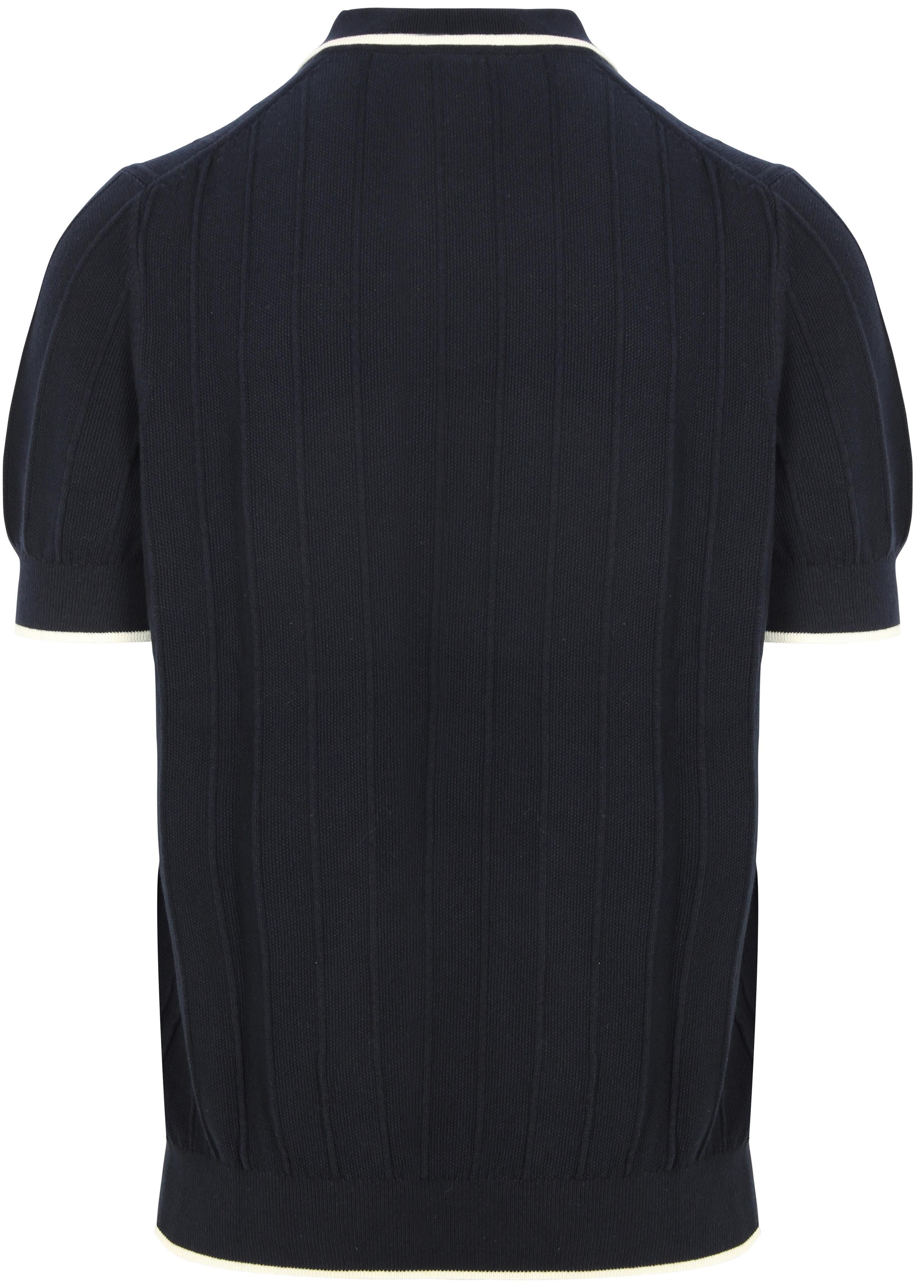 Lyle & Scott Strick Poloshirt Kontrastkante Dunkelblau Product / Achterkant