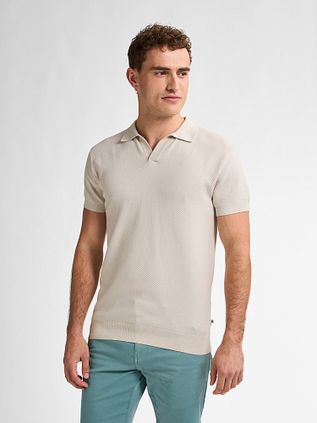 Petrol Knitted Polo Ecru