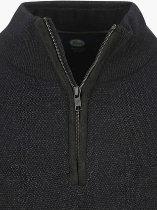 Petrol Half Zip Pullover Melange Navy