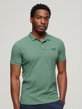 Superdry Piqué Poloshirt Melange Grün