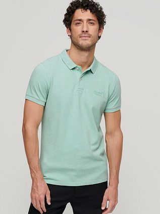 Superdry Piqué Polo Shirt Melange Light Green