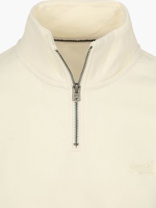 Superdry Half Zip Pullover Henley Essential Ecru