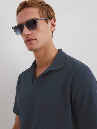 Marc O'Polo Polo Shirt Riva Linen Blend Navy