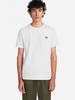 Fred Perry Ringer T-Shirt Weiß