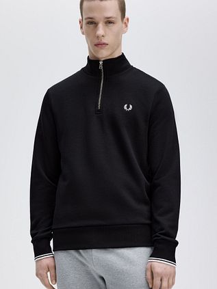 Fred Perry Pull Col Camionneur Noir