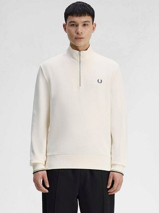 Fred Perry Half Zip Trui Ecru 46A