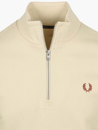 Fred Perry Half Zip Trui Ecru