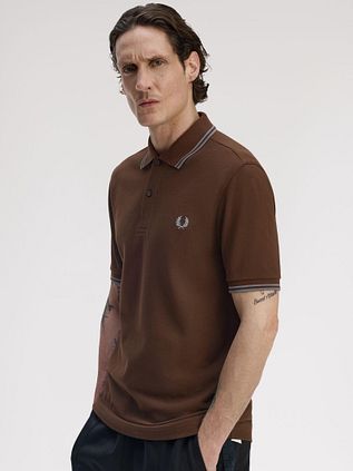 Fred Perry Polo Twin Tipped M3600 Brown 49A