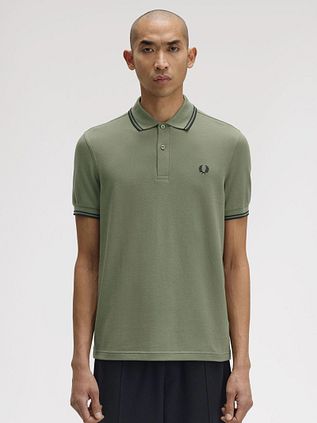Fred Perry M3600 Polo Shirt Tipped Green Z50