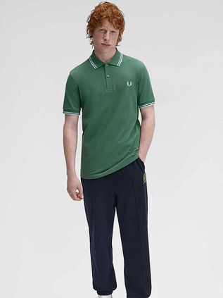 Fred Perry Polo Twin Tipped M3600 Grön Z59