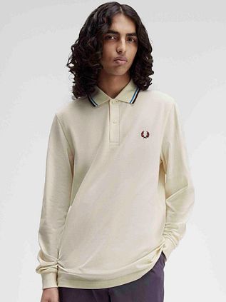 Fred Perry Longsleeve Polo Ecru Z46