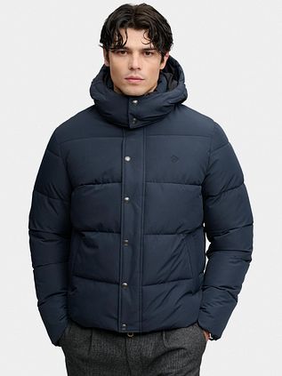 Superdry Puffer Jacket Premium Hooded Navy
