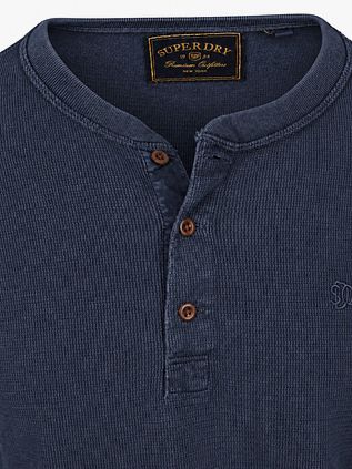 Superdry Waffle Henley Jumper Navy