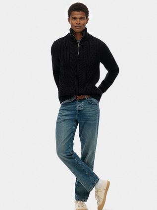 Superdry Half Zip Pullover Jacob Cable Navy