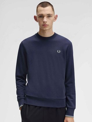 Fred Perry Sweater Logo Navy