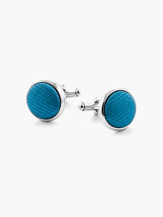 Manschettenknöpfe Seide Himmelblau F19