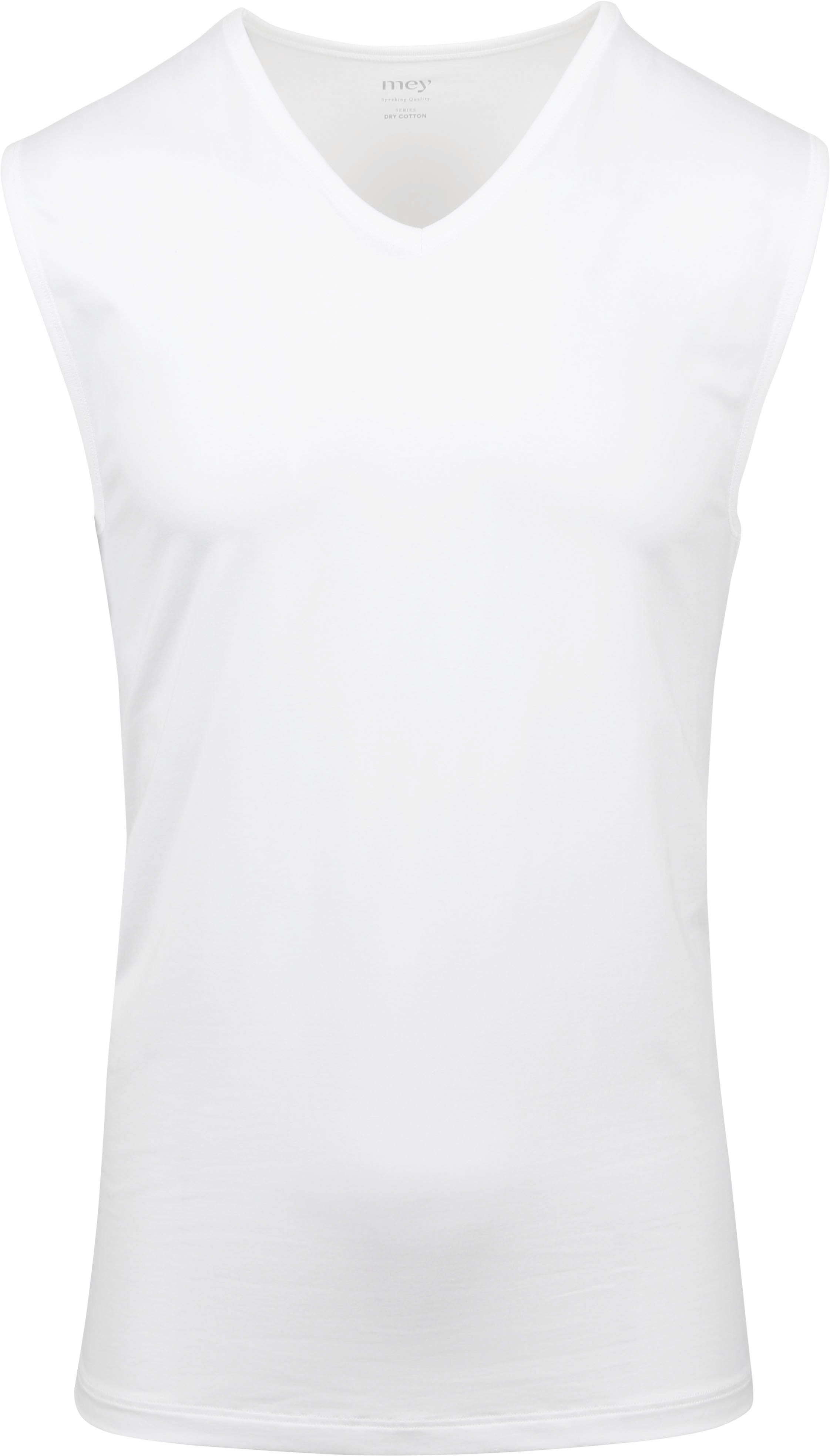 V-Ausschnitt Dry Cotton Muscle Singlet Weiß