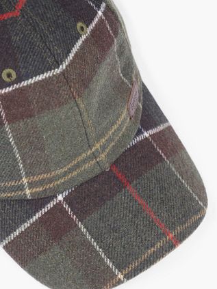 Barbour Cap Galingtale Tartan Checkered Wool Mix Green
