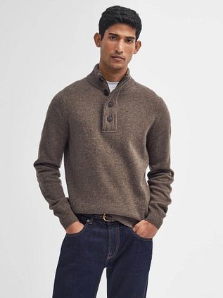 Barbour Mocker Sweater Wool Taupe