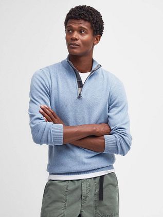 Barbour Half Zip Pullover Hellblau